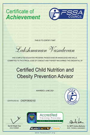 Certified child Nutrition and obesity prevention advisor